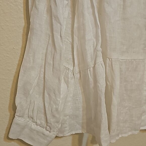 ZARA LINEN TIERED BLOUSE SIZE M - Picture 3 of 10